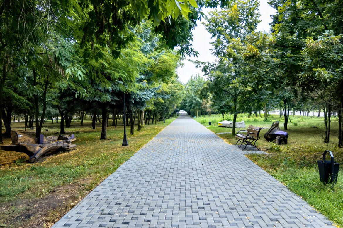 Walkway in a park in Moldova India